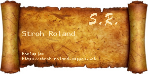 Stroh Roland névjegykártya