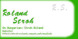 roland stroh business card